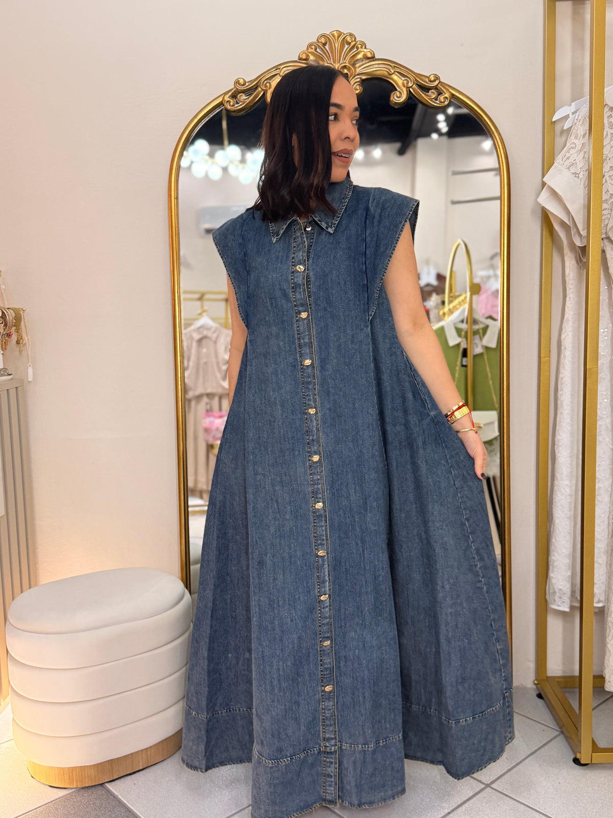 CATALINA" DARK DENIM DRESS