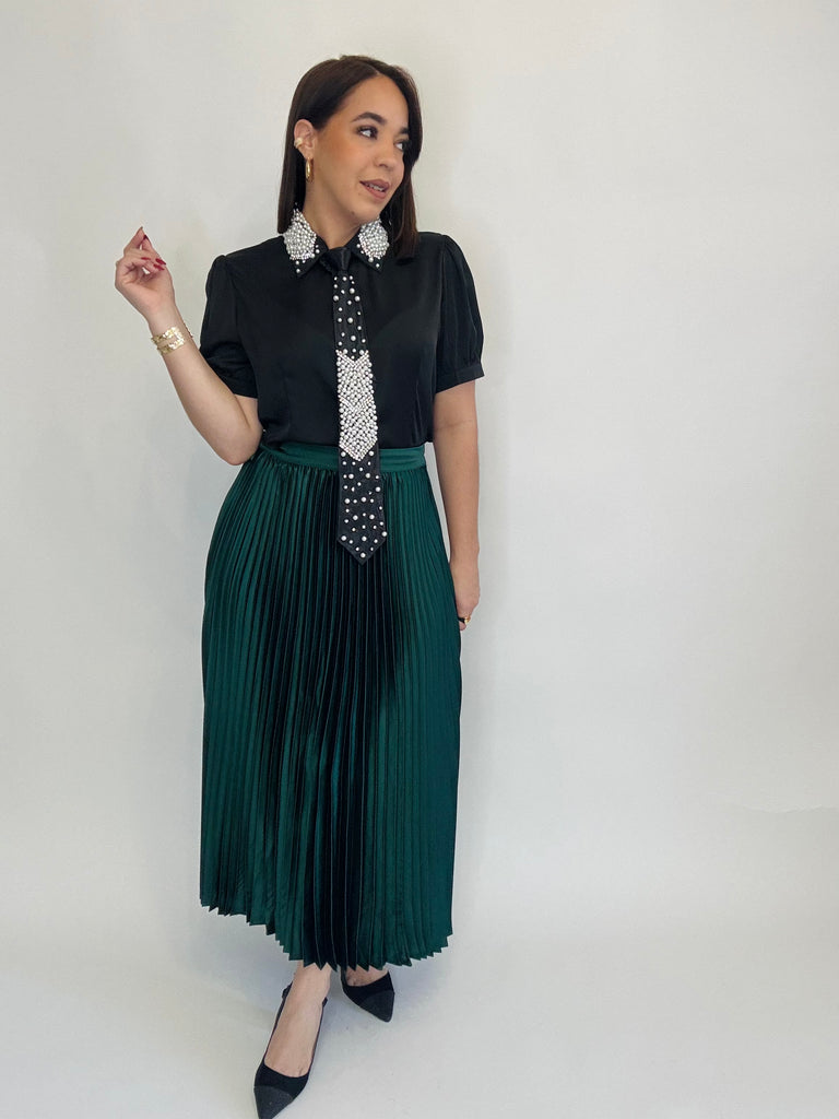 EMERALD PLEATED SKIRT