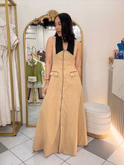 ISABELA"TAUPE  DRESS