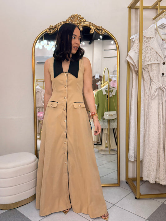 ISABELA"TAUPE  DRESS