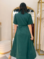 VICTORIA" HUNTER GREE DRESS