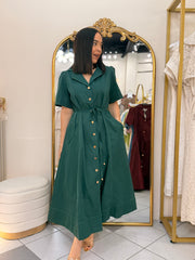 VICTORIA" HUNTER GREE DRESS