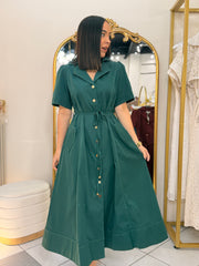 VICTORIA" HUNTER GREE DRESS