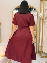 VICTORIA"BURGUNDY DRESS