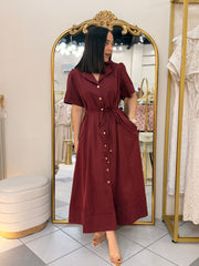 VICTORIA"BURGUNDY DRESS
