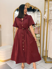 VICTORIA"BURGUNDY DRESS