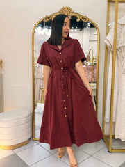 VICTORIA"BURGUNDY DRESS