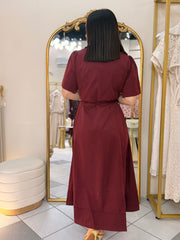 VICTORIA"BURGUNDY DRESS