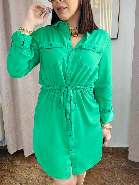 PAULA” GREEN DRESS