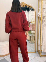 REBECA" BURGUNDY SET DOS PIEZAS