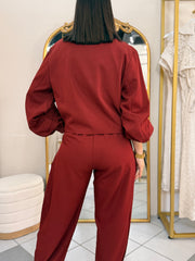 REBECA" BURGUNDY SET DOS PIEZAS