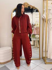 REBECA" BURGUNDY SET DOS PIEZAS