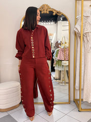 REBECA" BURGUNDY SET DOS PIEZAS