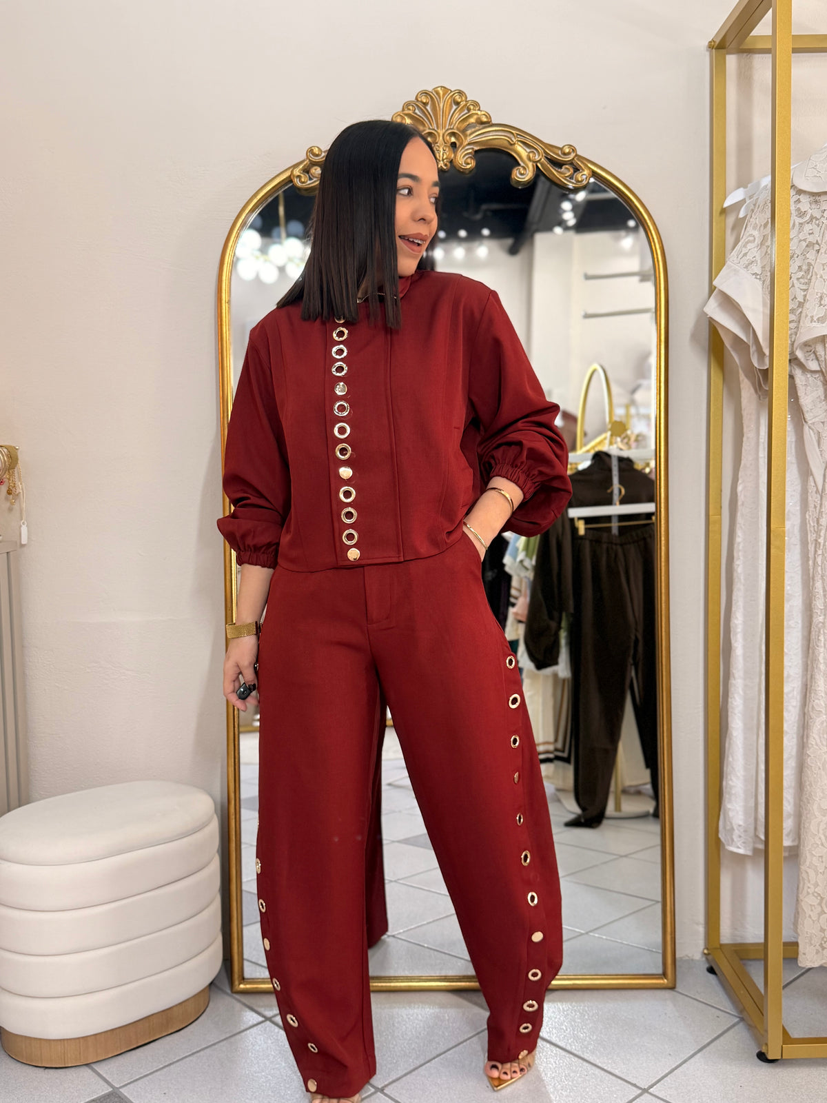 REBECA" BURGUNDY SET DOS PIEZAS