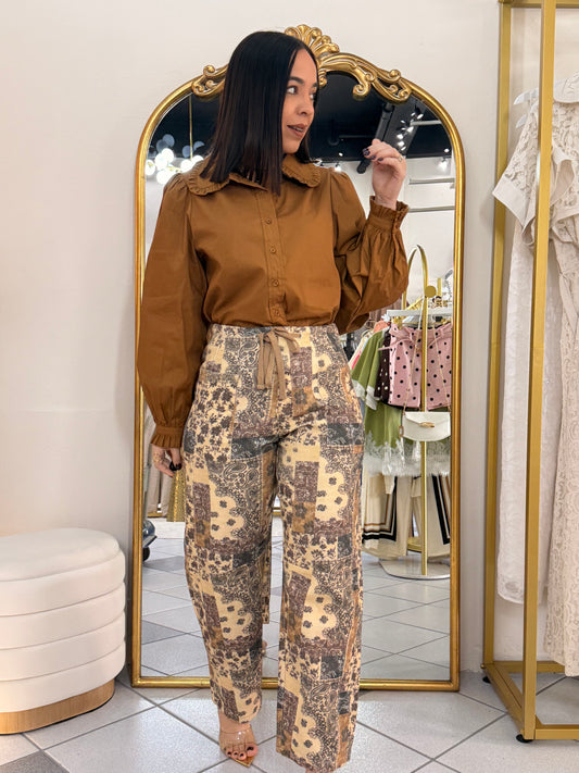 MIKAELA¨BARREL PANT ESTAMPADO