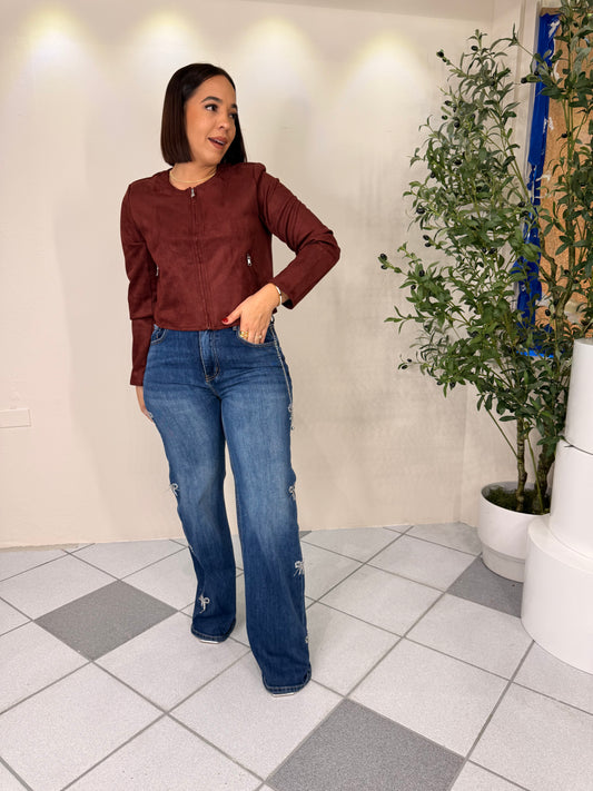 BURGUNDY  JACKET SUEDE