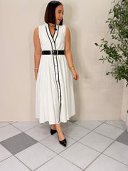 FABIANA" WHITE MIDI DRESS