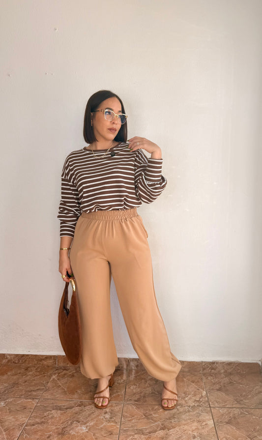 LENA" BEIGE JOGGER PANT