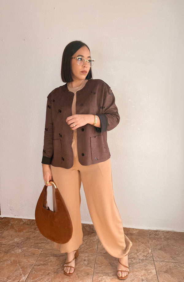 BROWN BLAZER SUEDE