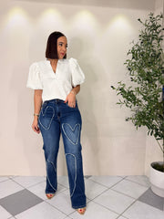 HEART WIDE LEG JEANS