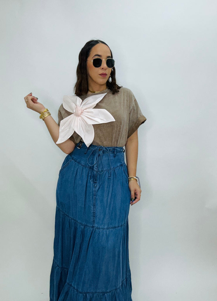 FLORY BROWN  OVERSIZED TSHIRT