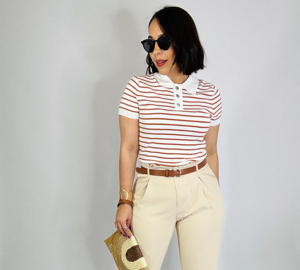 LAURA¨WHITE / BROWN TOP
