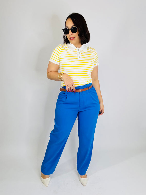 MICHELLE´ZARA BELT PANT AZUL