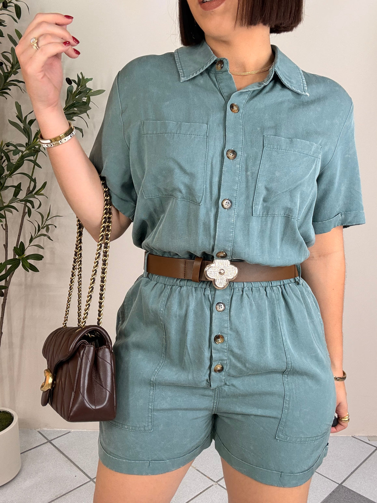 SAGE GREEN  - ROMPER