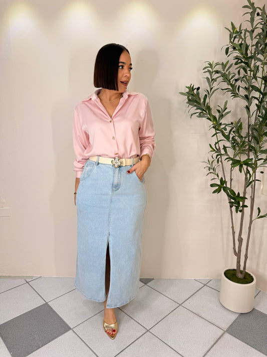 LEILANY- DENIM MIDI SKIRT