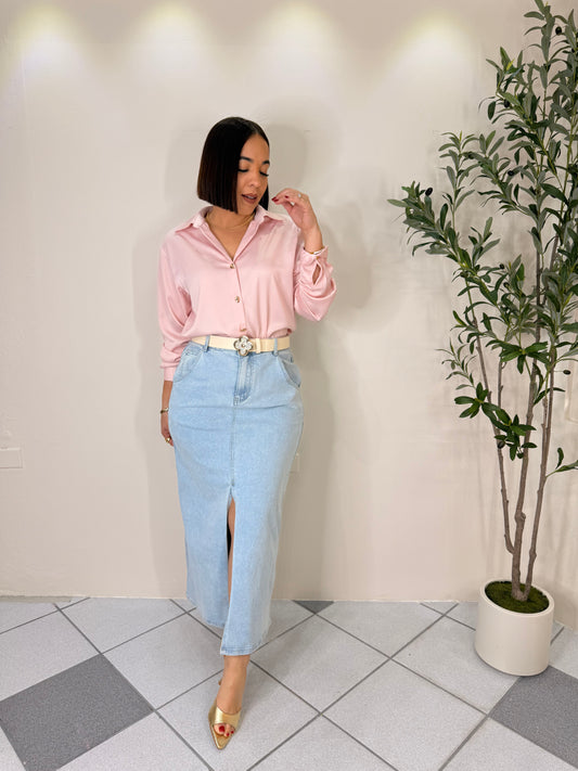 LEILANY- DENIM MIDI SKIRT