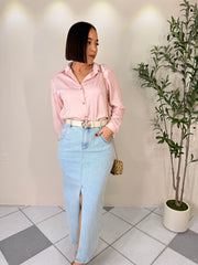 LEILANY- DENIM MIDI SKIRT