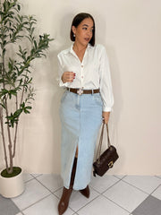 LEILANY- DENIM MIDI SKIRT