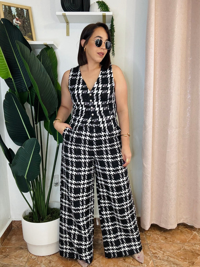 PANTALON NEGRO Y BLANCO