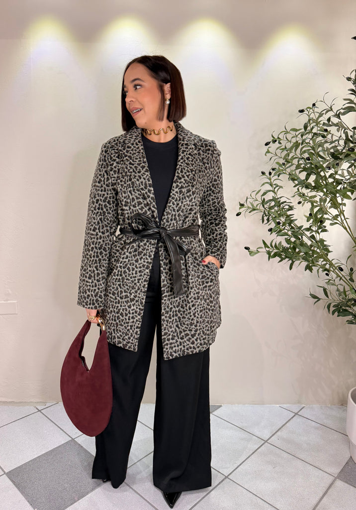 WILD GRACE BLAZER COAT - LEOPARDO