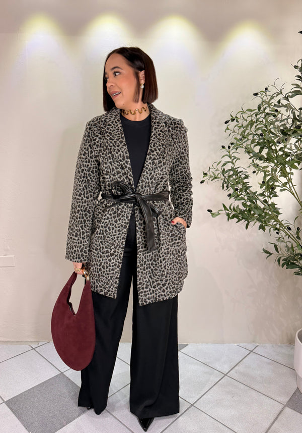 WILD GRACE BLAZER COAT - LEOPARDO