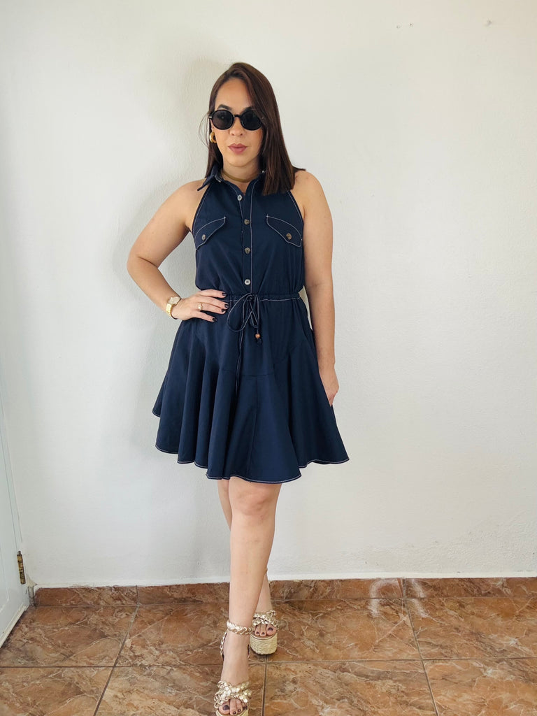 FABIOLA” DRESS NAVY