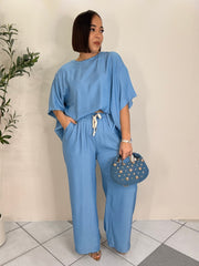 ISABELA" LIGHT BLUE  SET DOS PIEZAS