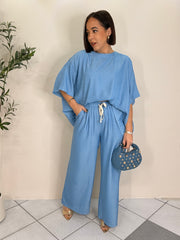 ISABELA" LIGHT BLUE  SET DOS PIEZAS