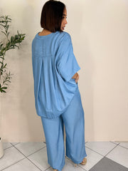 ISABELA" LIGHT BLUE  SET DOS PIEZAS