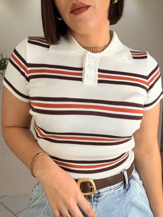ALONDRA WHITE POLO TOP