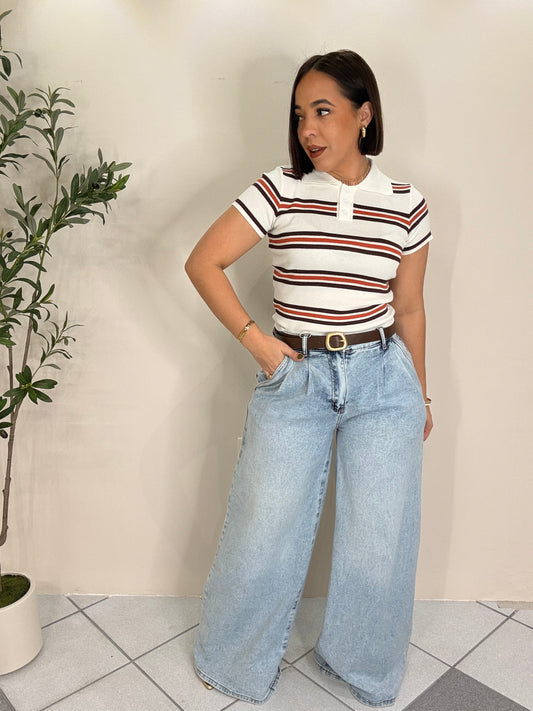 ALONDRA WHITE POLO TOP