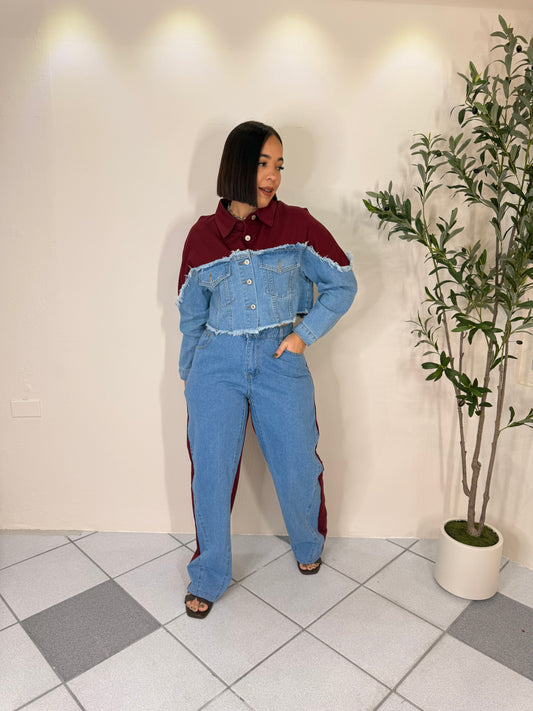 RAQUEL " BURGUNDY SET DOS PIEZAS