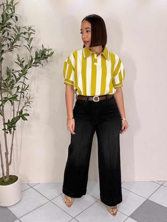 ZOE" DENIM BLACK  PANT