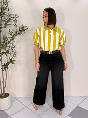 ZOE" DENIM BLACK  PANT