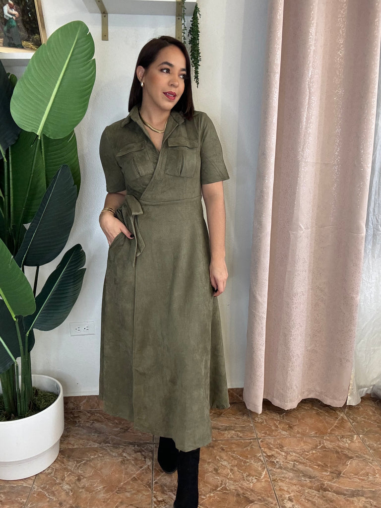 VELVET OLIVE DRESS