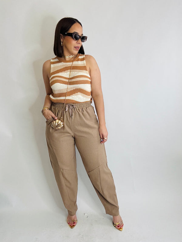 BARREL TAUPE PANT