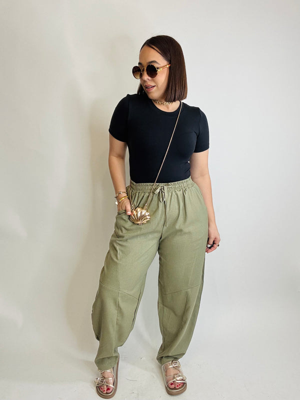 BARREL OLIVE PANT