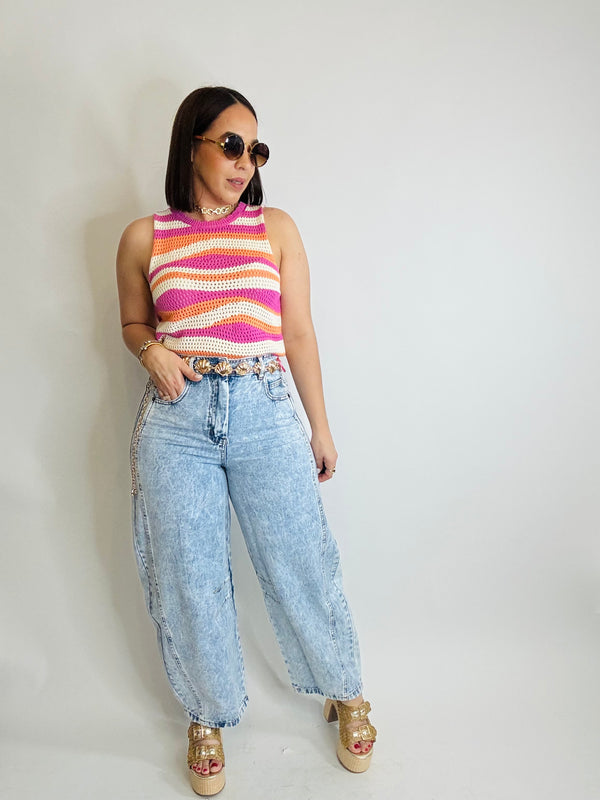 DENIM BARREL PANT